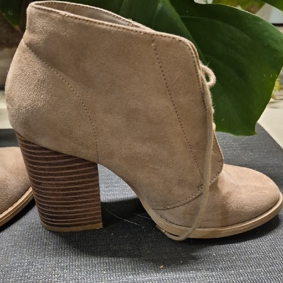 Call It Spring Beige Suede Heeled Boots - Picture 5 of 11